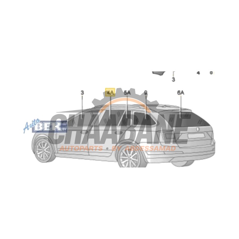 Vitre arriere droite 5E9845206D Skoda Octavia Combi (5EAC) 1.0 TSI 12V 2012 / 2020