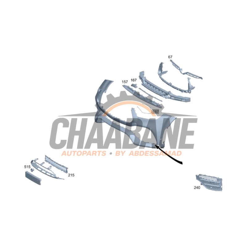 Traverse inferieure 15353105 Mercedes GLE (V167) 300d EQ Boost 2.0 Turbo 16V 4-Matic