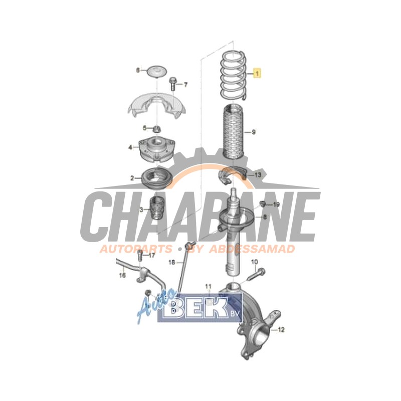Suspension de roue avant gauche Skoda Octavia Combi (5EAC) 1.6 TDI 16V 2012 / 2020