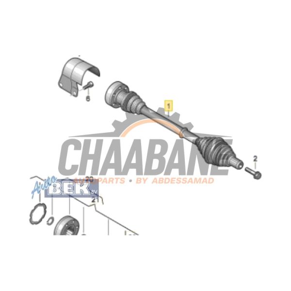 Cardan gauche (transmission) 1K0407271AT Skoda Octavia Combi (5EAC) 1.6 TDI 16V 2012 / 2020