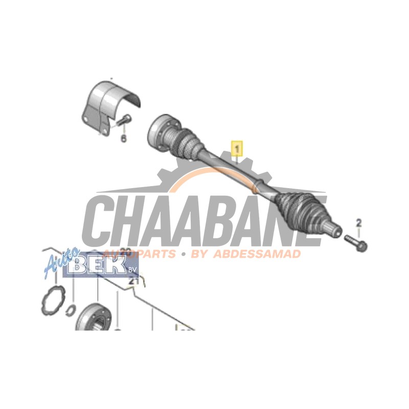 Arbre de transmission avant gauche 1K0407271AT Skoda Octavia Combi (5EAC) 1.6 TDI 16V 2012 / 2020