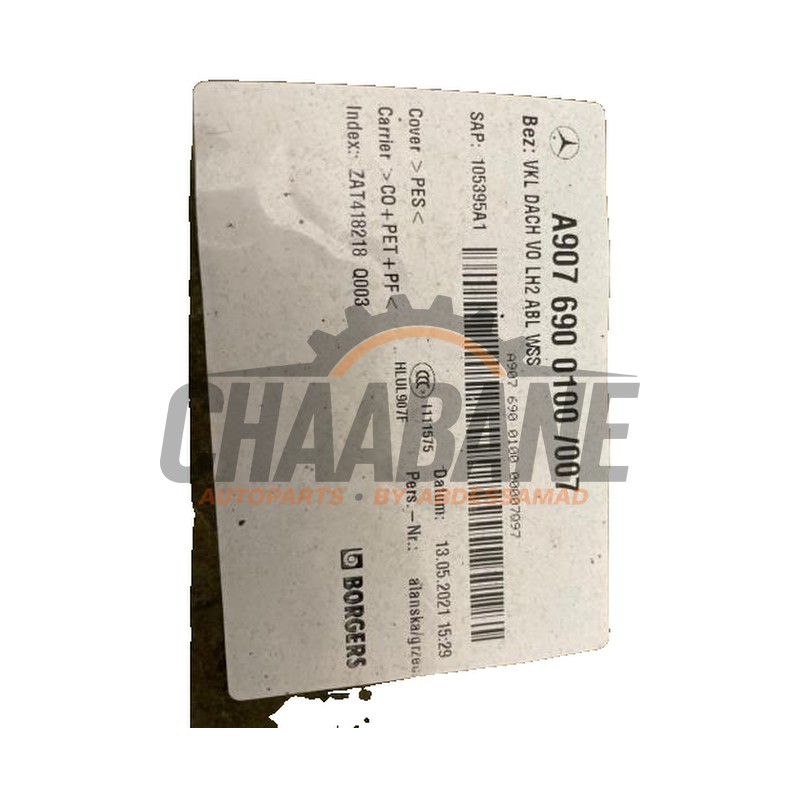 Revetement plafond A9076900100 Mercedes Sprinter 3,5t (907.6/910.6) 316 CDI 2.1 D RWD