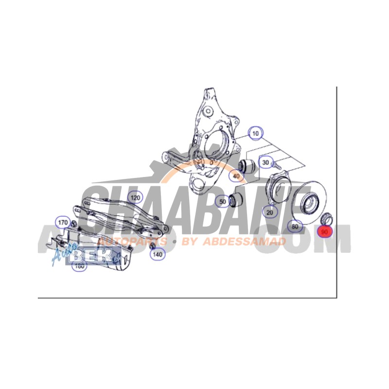 Suspension de roue arriere droite A2053522000 Mercedes GLC Coupe (C253) 2.2 250d 16V BlueTEC 4-Matic