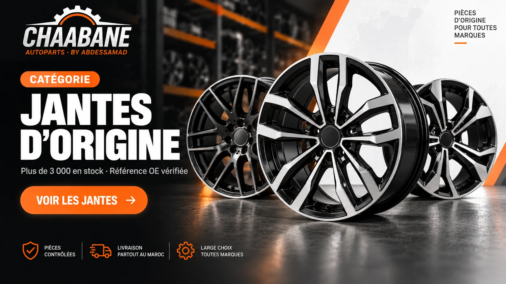 Jantes d'origine d'occasion, plus de 3 000 en stock avec référence OE vérifiée, Chaabane Autoparts Casablanca